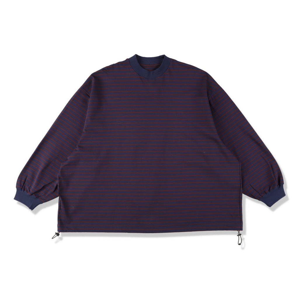 is-ness BALLOON STRIPES LONG SLEEVE T SHIRT