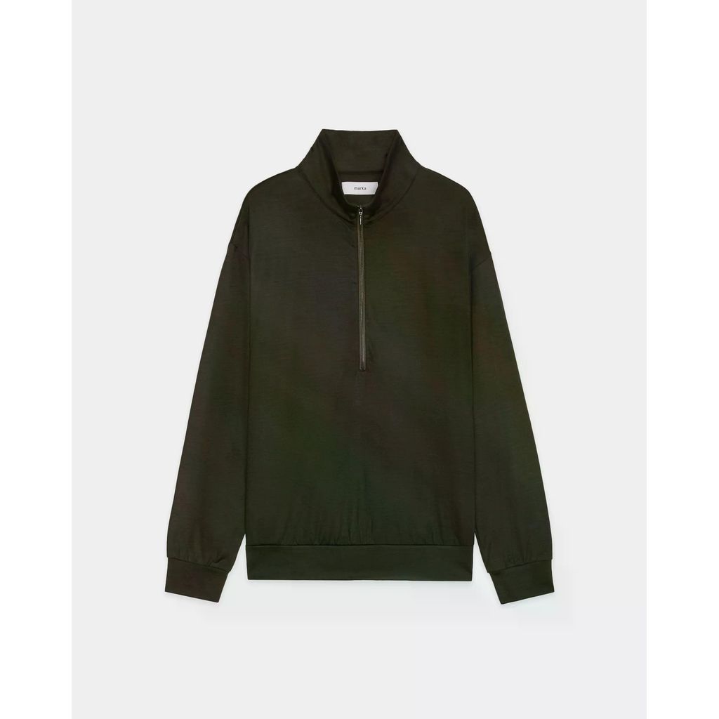 marka  Super 100s Washable Wool Jersey / Half-Zip Stand