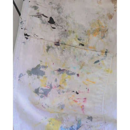 ANACHRONORM  ANDK003 DART PAINT DOUBLE KNEE PAINTER PANTS WHITE
