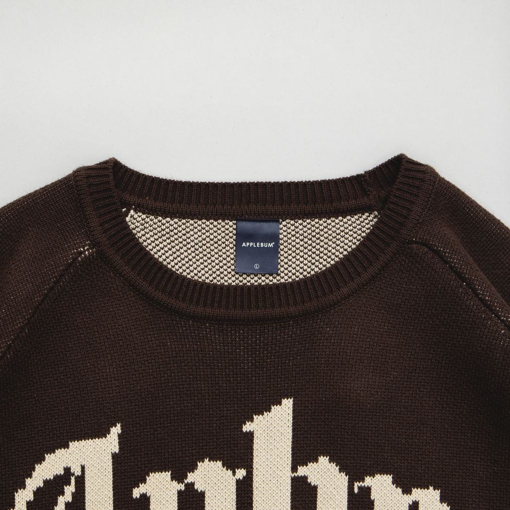 APPLEBUM "APBM" KNIT SWEATER [BROWN] / 2420503