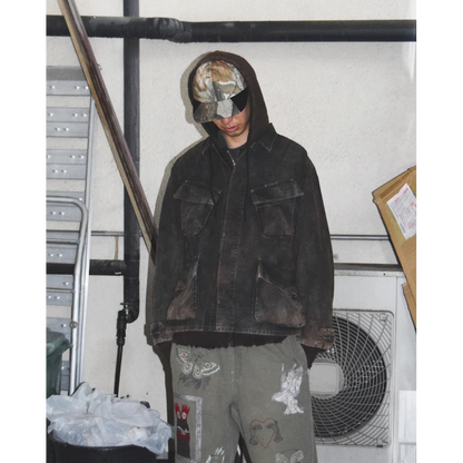 ANACHRONORM  AN374-B SULFUR DYED RIPSTOP REALTREE FATIGUE JACKET SULFUR BLACK