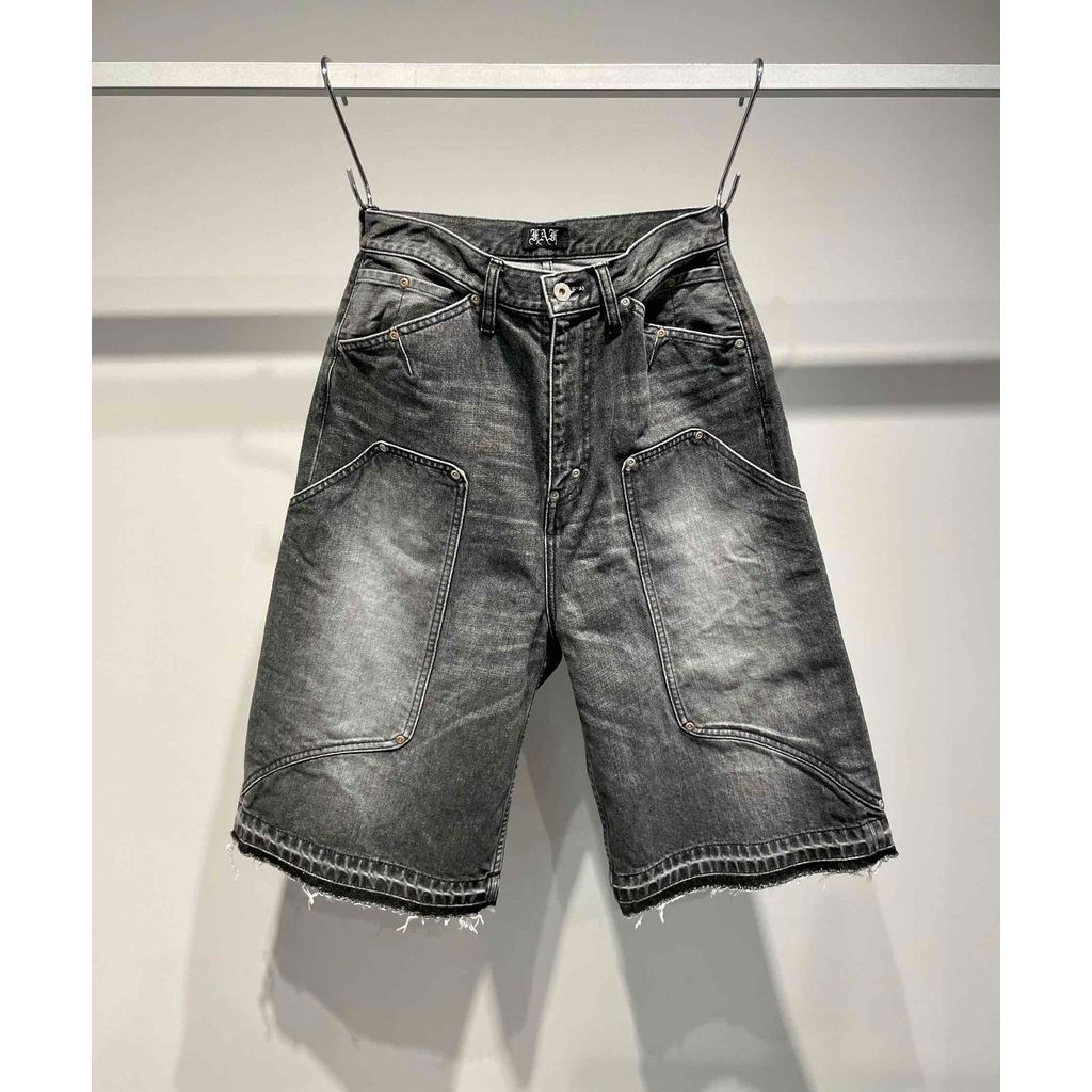 FAF NEWCOMMUNE AGED BAGGY DENIM SHORTS