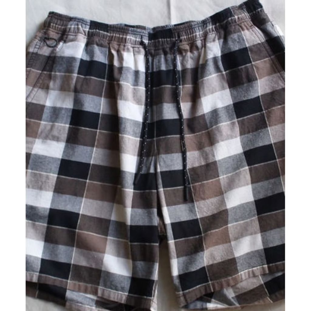 bal WASHED PLAID ELASTIC WAIST SHORT