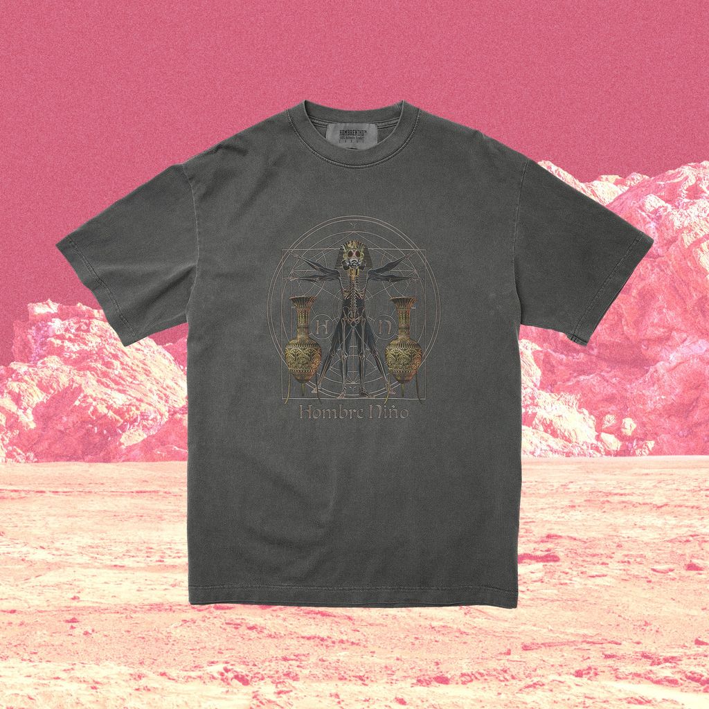 HOMBRENINO S/S PRINT TEE (MASK PIGMENT DYED)