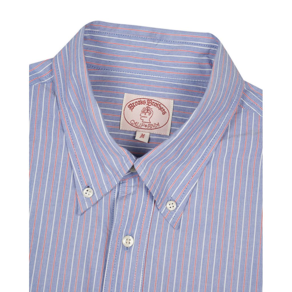 BRAIN DEAD Brooks Brothers California Half Placket Oxford Button Up Shirt - Blue