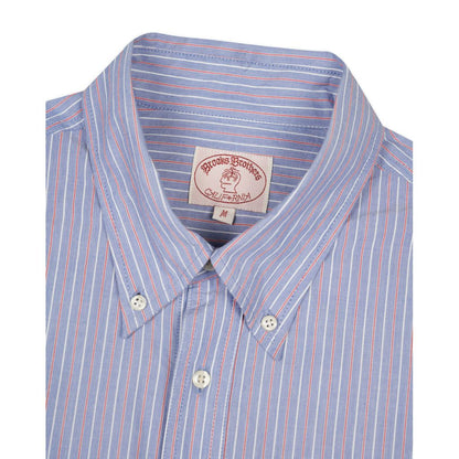 BRAIN DEAD Brooks Brothers California Half Placket Oxford Button Up Shirt - Blue