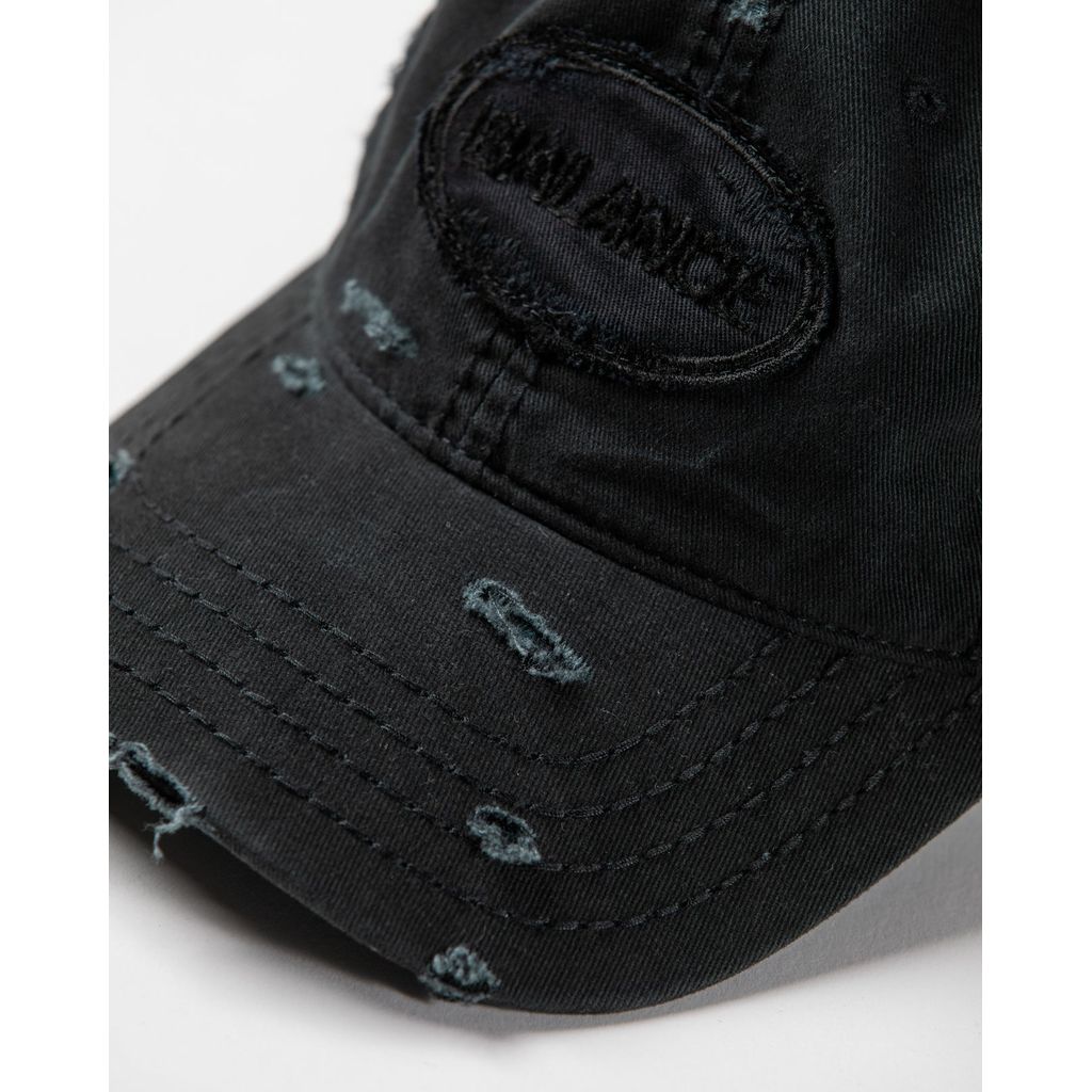 ANACHRONORM AN362 DAMAGED 6PANEL CAP BLACK