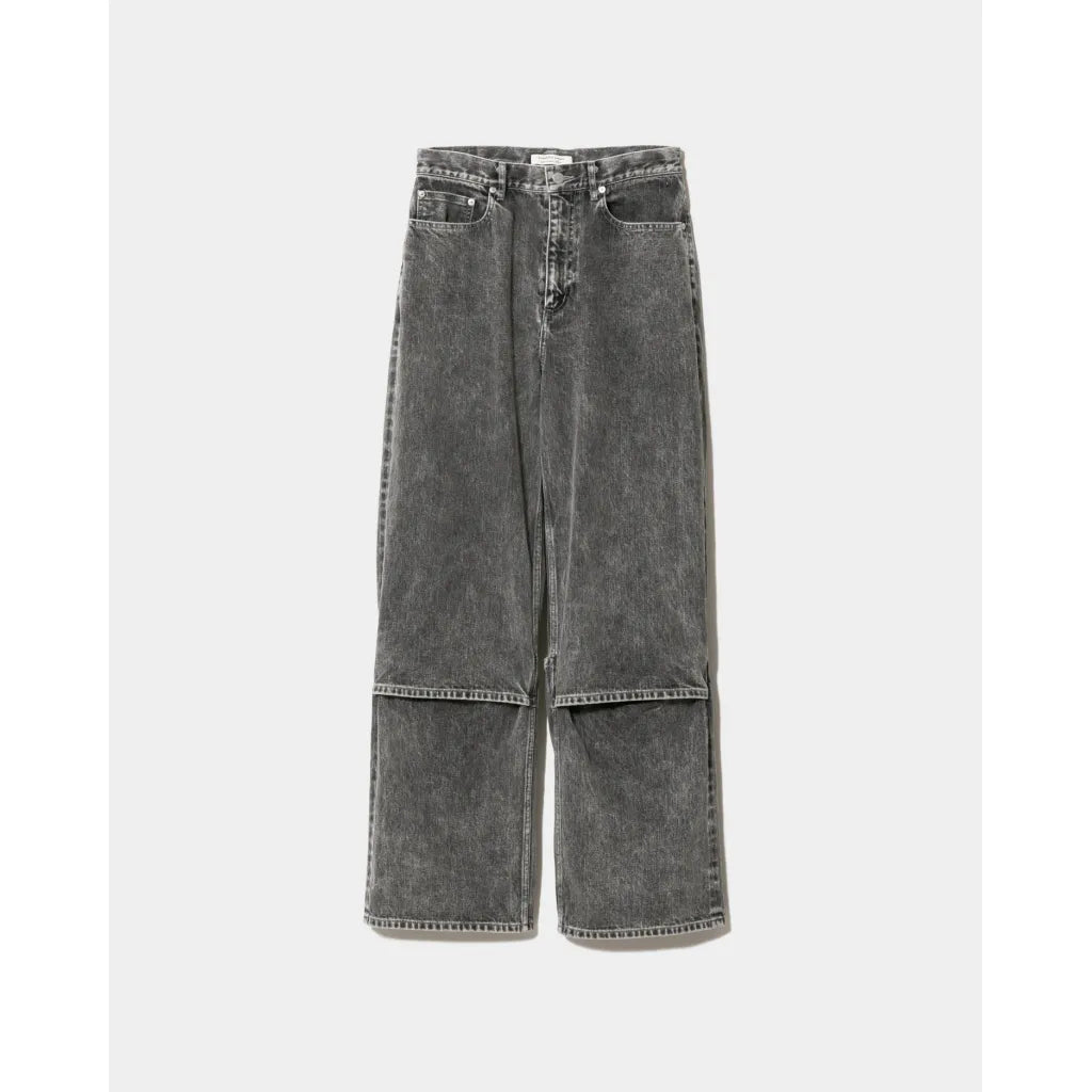 beautiful people selvedge denim flip hem pants blk bleach