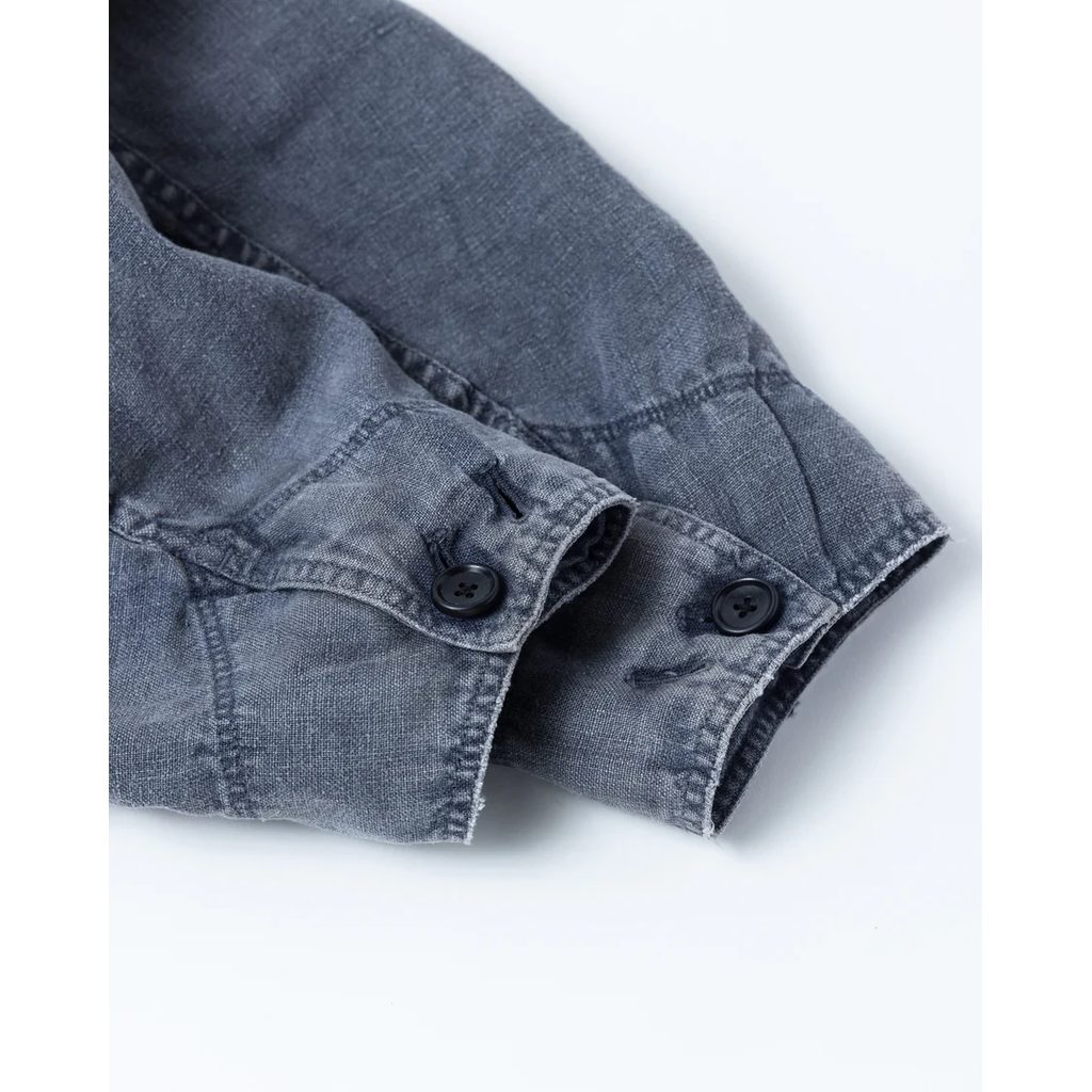 ANACHRONORM  FADED SULFUR DYED LINEN UTILITY JACKET