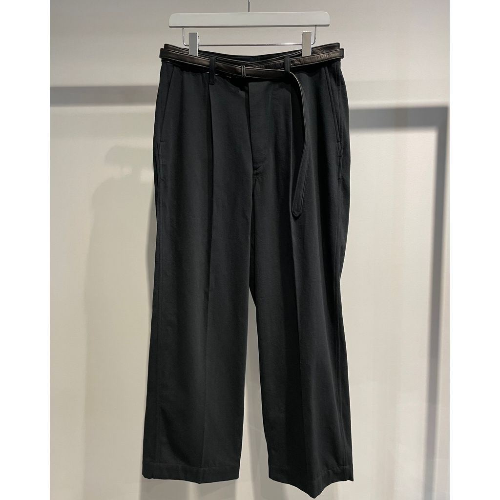 blurhms Denim-Leather Belted Trousers