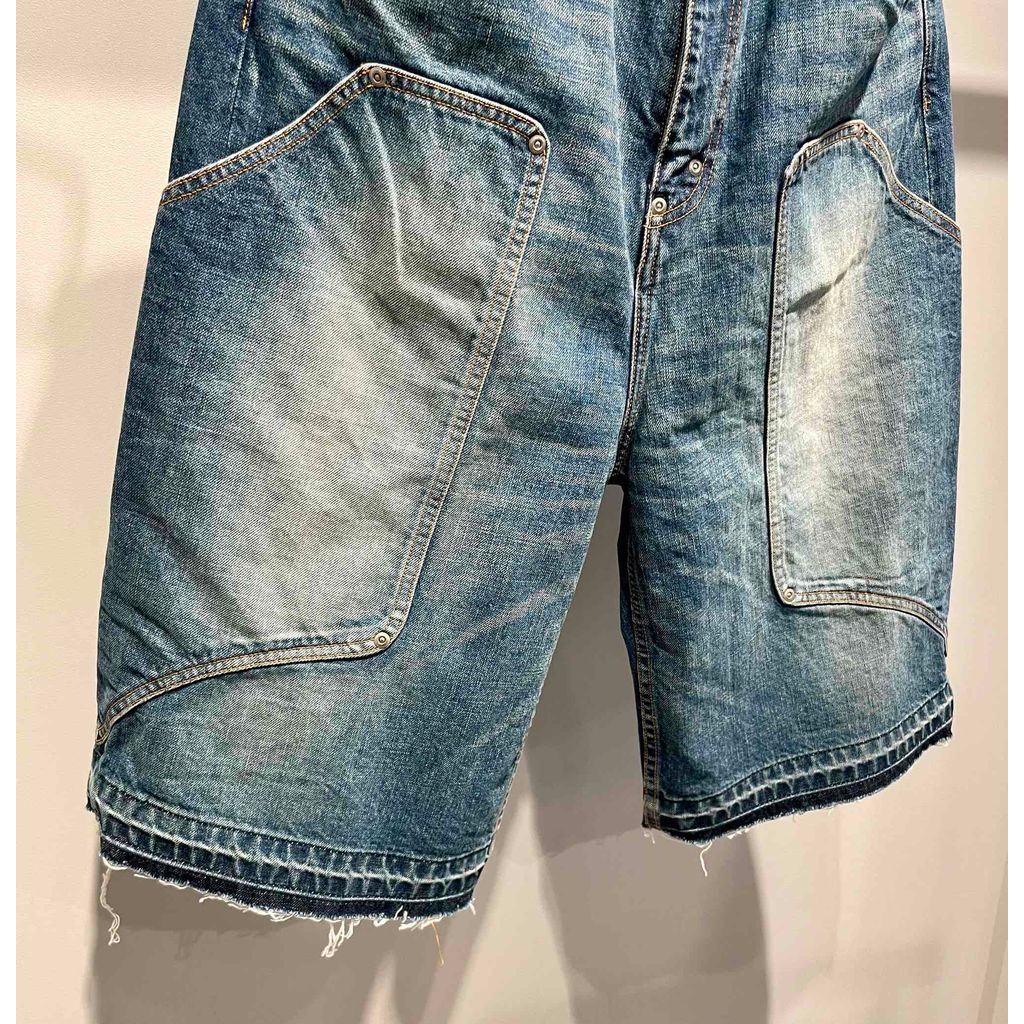 FAF NEWCOMMUNE AGED BAGGY DENIM SHORTS