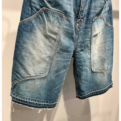 FAF NEWCOMMUNE AGED BAGGY DENIM SHORTS