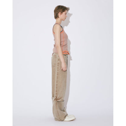 beautiful people organic FOX brown flip hem pants