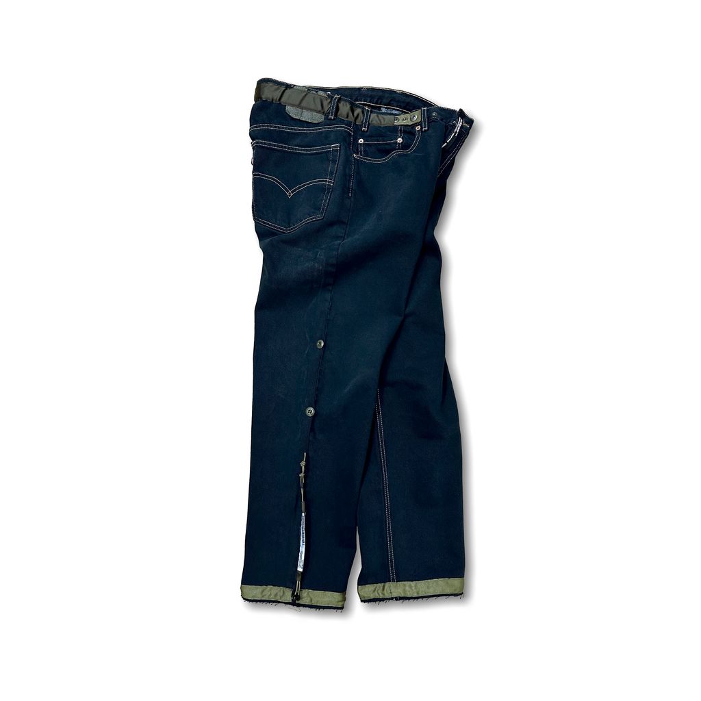 POLIQUANT THE DEFORMED ADJUSTABLE THRIFTING DENIM 550 [FIGURE DYEING]