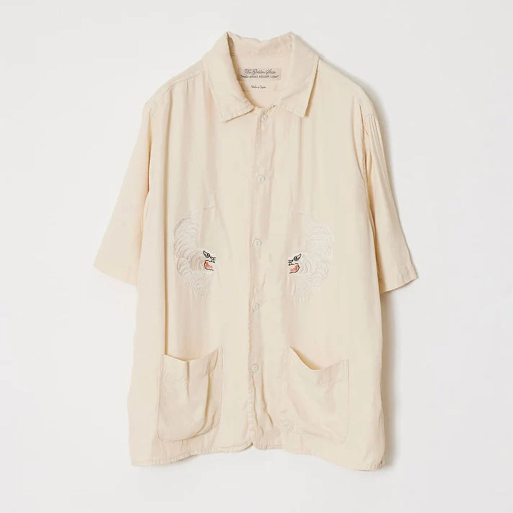 REMI RELIEF  レーヨンツイル スカ柄 S/S SHIRT(刺繍)