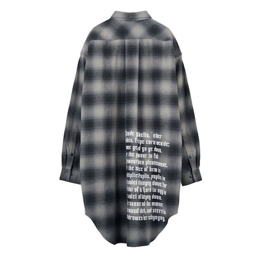 beauty:beast Ombre Check SUPER LONG SHIRT JKT (GRAY CKECK)