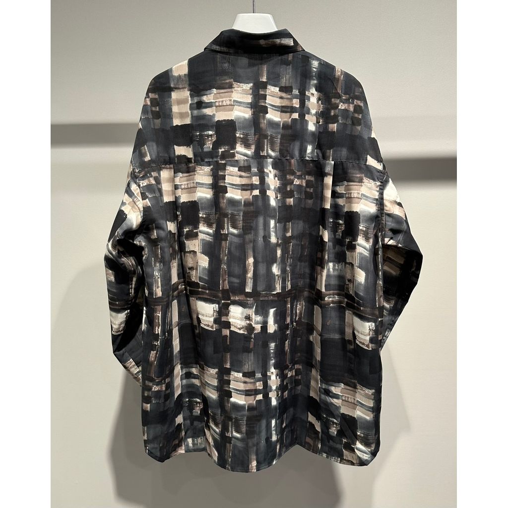 【MADE IN JAPAN】LINEAGE ABSTRACT CHECK SHIRTS（BLACK）
