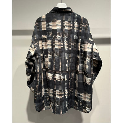 【MADE IN JAPAN】LINEAGE ABSTRACT CHECK SHIRTS（BLACK）