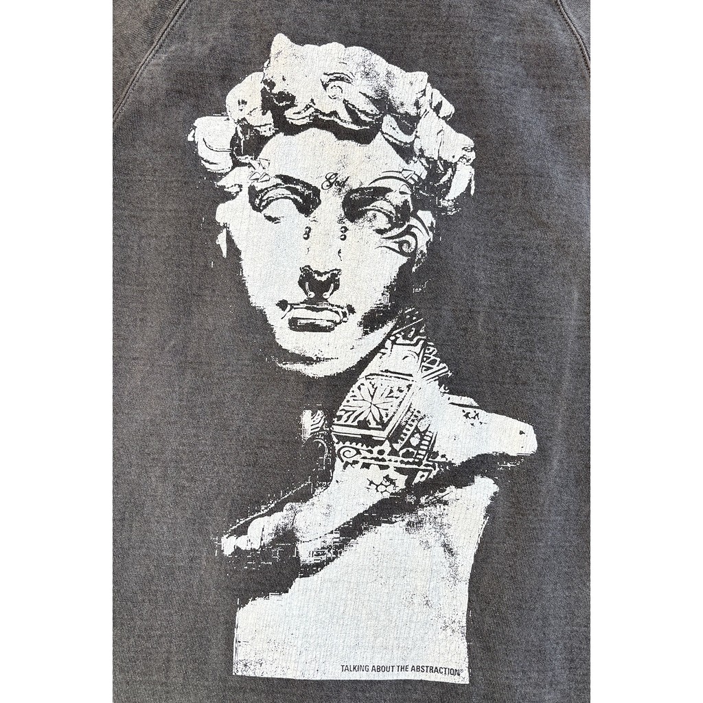 TALKING ABOUT THE ABSTRACTION OVER DYE PRINT RAGLAN TEE