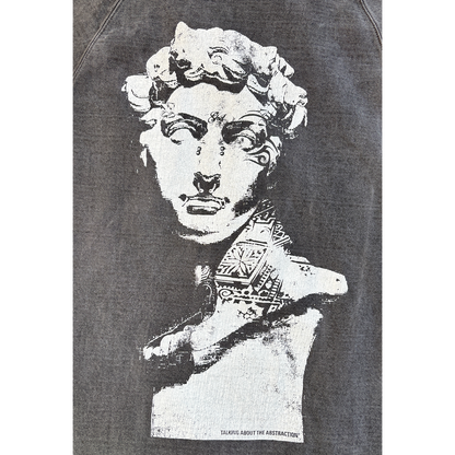 TALKING ABOUT THE ABSTRACTION OVER DYE PRINT RAGLAN TEE