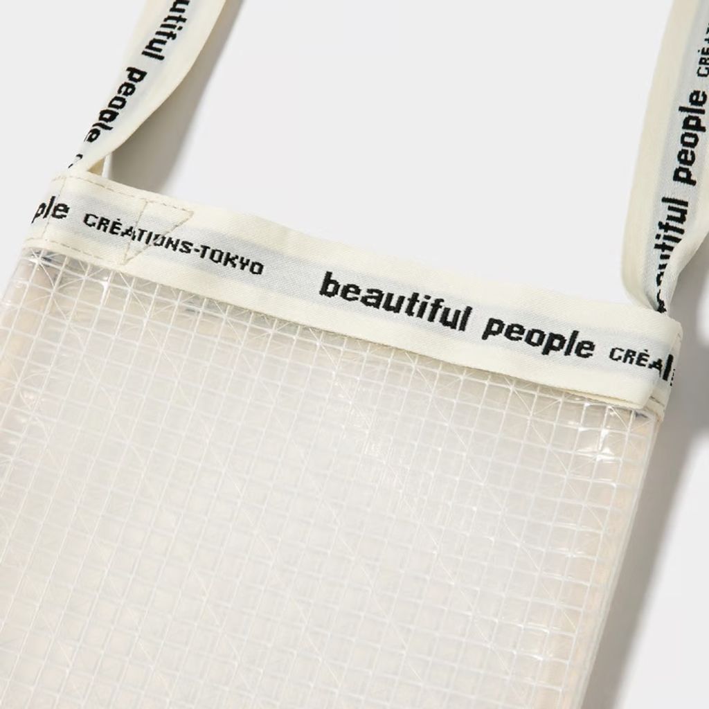 beautiful people plaid vinyl logo tape sacoche bag