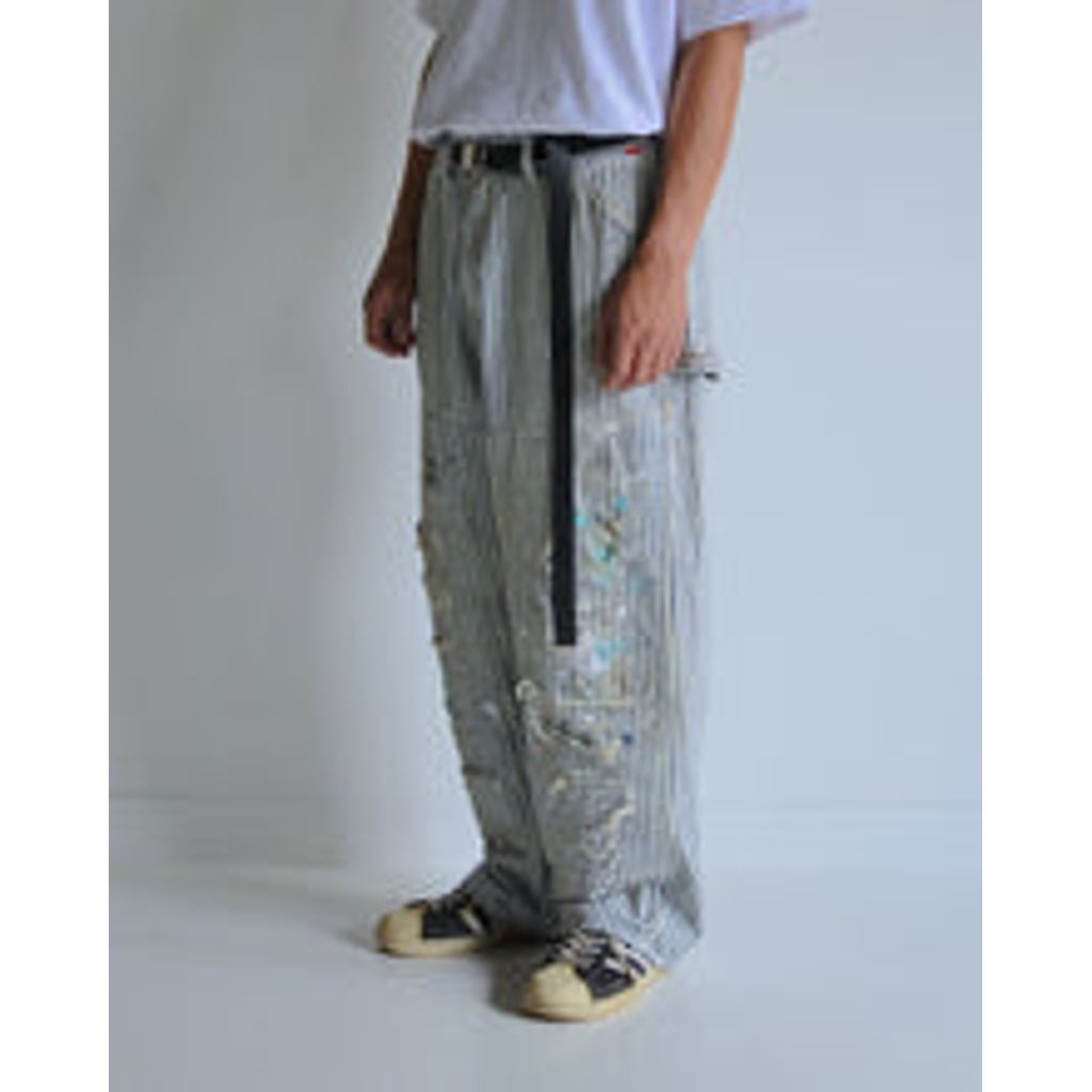 ANACHRONORM HICKORY REMAKED DOUBLEKNEE PAINTER PANTS HICKORY (REMAKE)