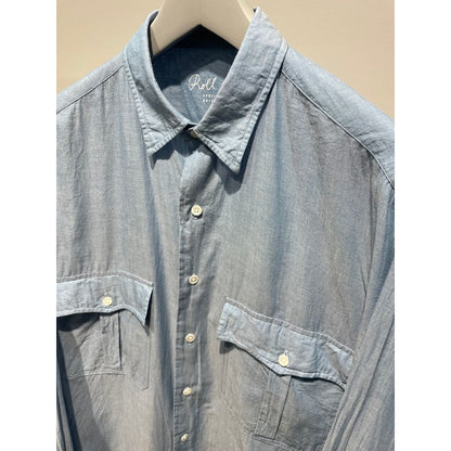PORTER CLASSIC ROLL UP CHAMBRAY SHIRT