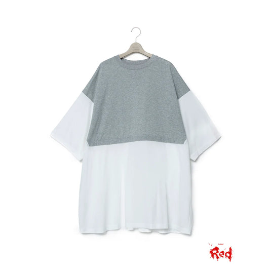 FUMITO GANRYU 2Way Mantle Tee - Gray X White