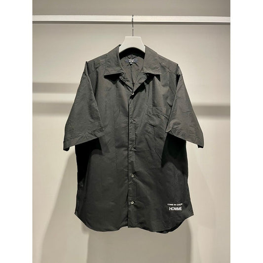 COMME des GARCONS HOMME コットンエステルブロード 製品加工 シャツ（BLACK）