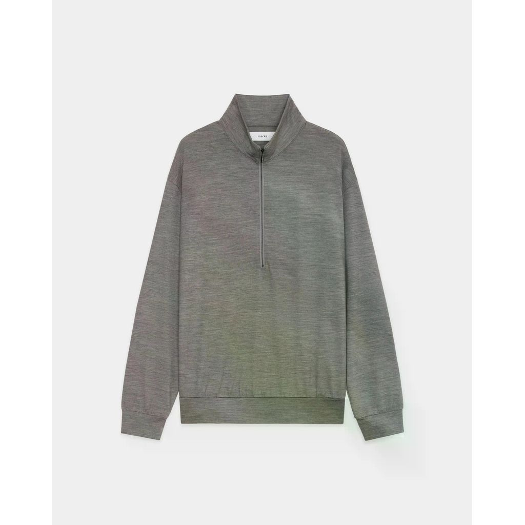 marka  Super 100s Washable Wool Jersey / Half-Zip Stand