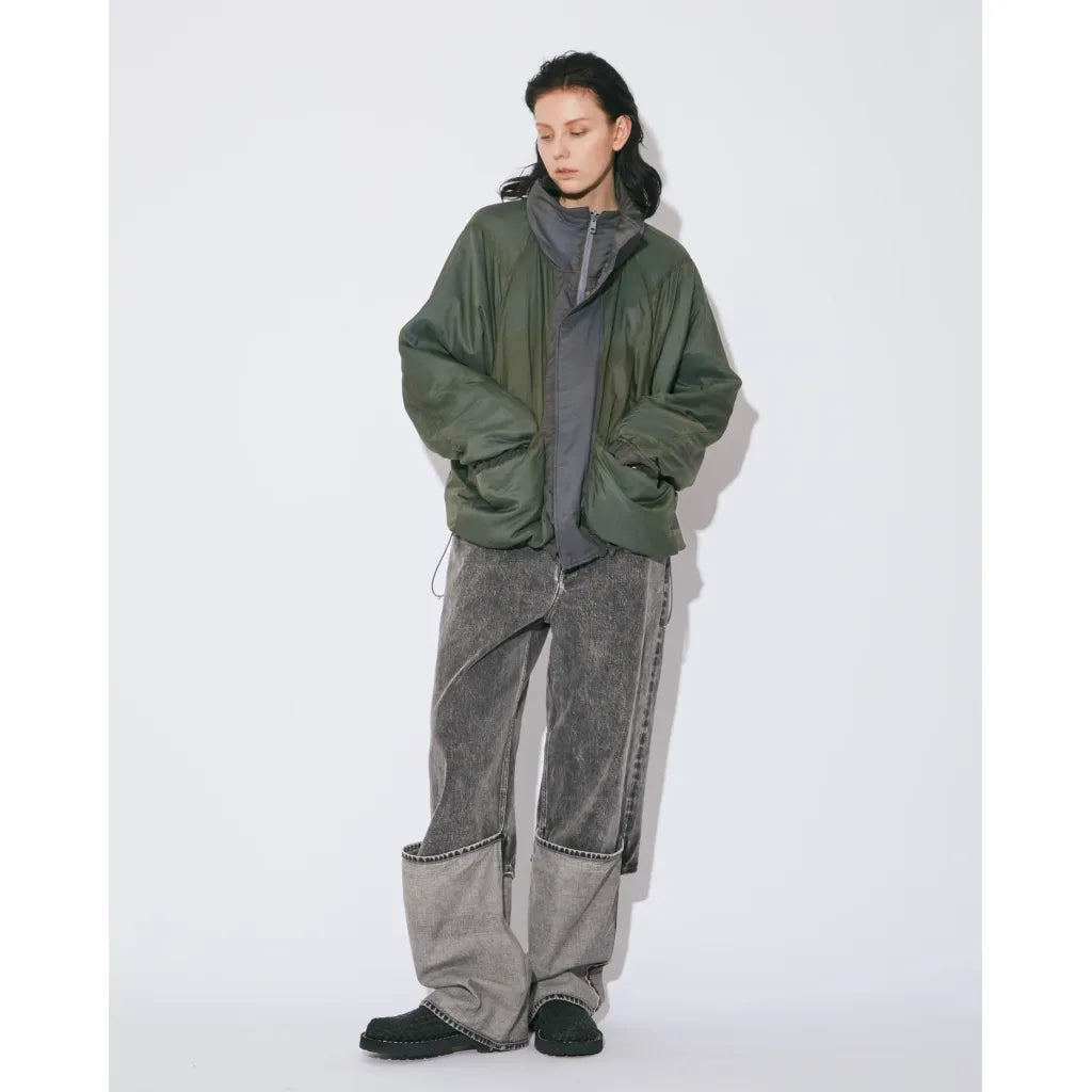 beautiful people selvedge denim flip hem pants blk bleach