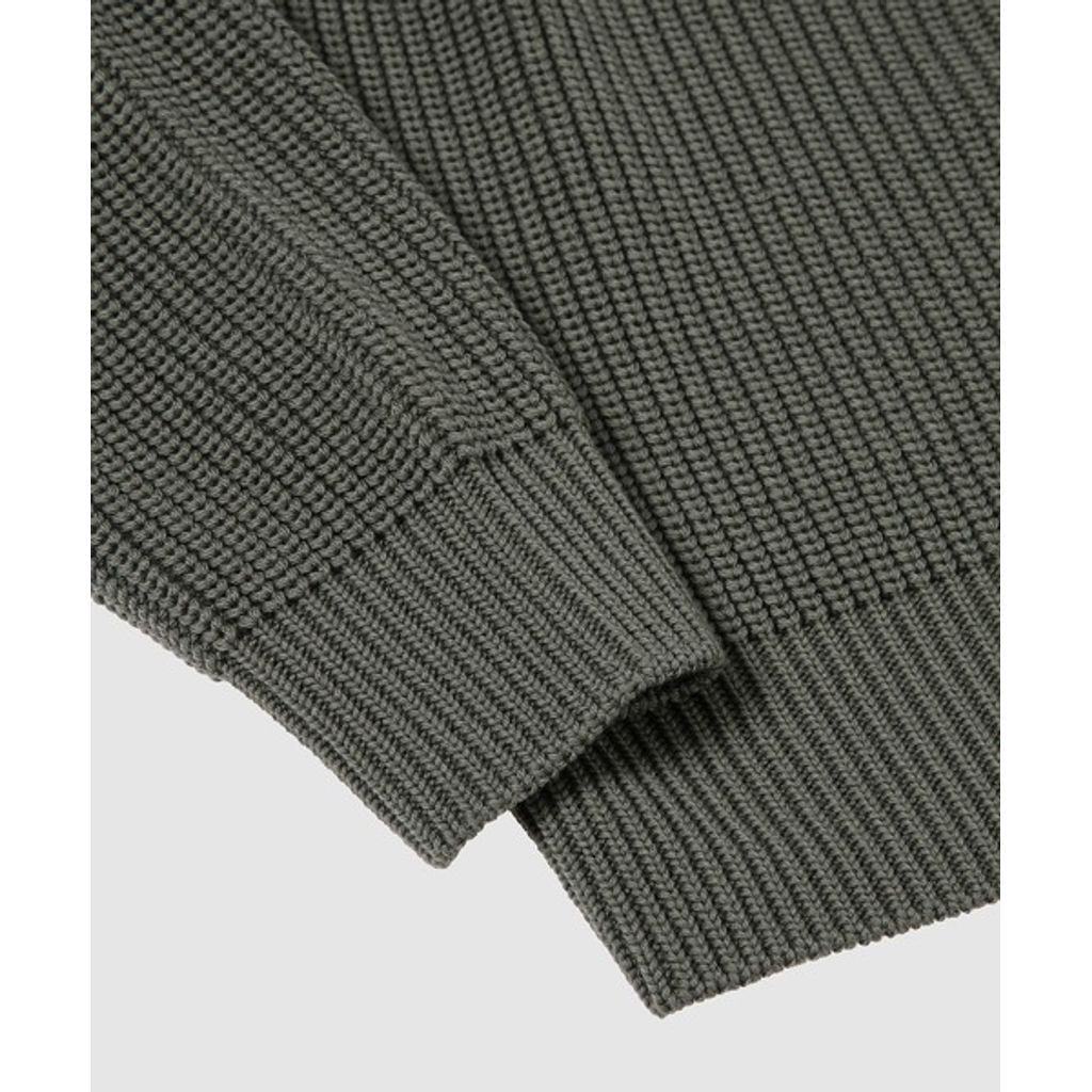 COMME des GARCONS HOMME BATONER W-NAME WOOL KNIT ZIP CARDIGAN（KAHKI）