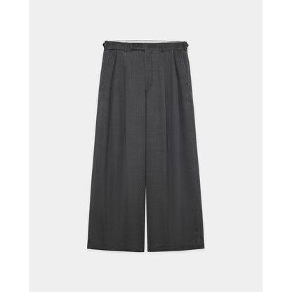 marka Washable 2/72 Wool Gabardine Pigment Print Two Tuck Baggy Trousers
