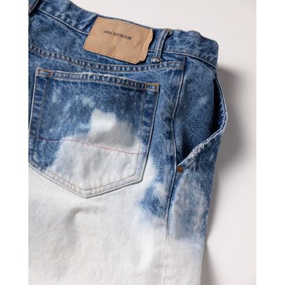 ANACHRONORM  AN286 BLEACH DESIGN 80's WIDE DENIM PANTS INDIGO