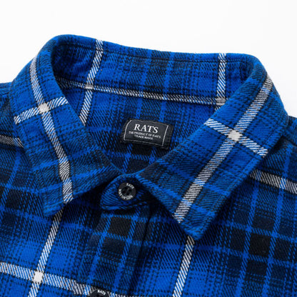RATS COTTON FLANNEL BLUE CHECK SHIRT