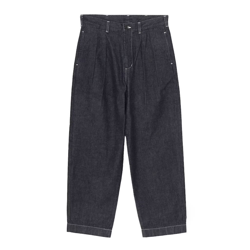 Ground Y×EDWIN 11oz INDIGO DENIM WIDE-TUCK PANTS WITH TAB DETAIL