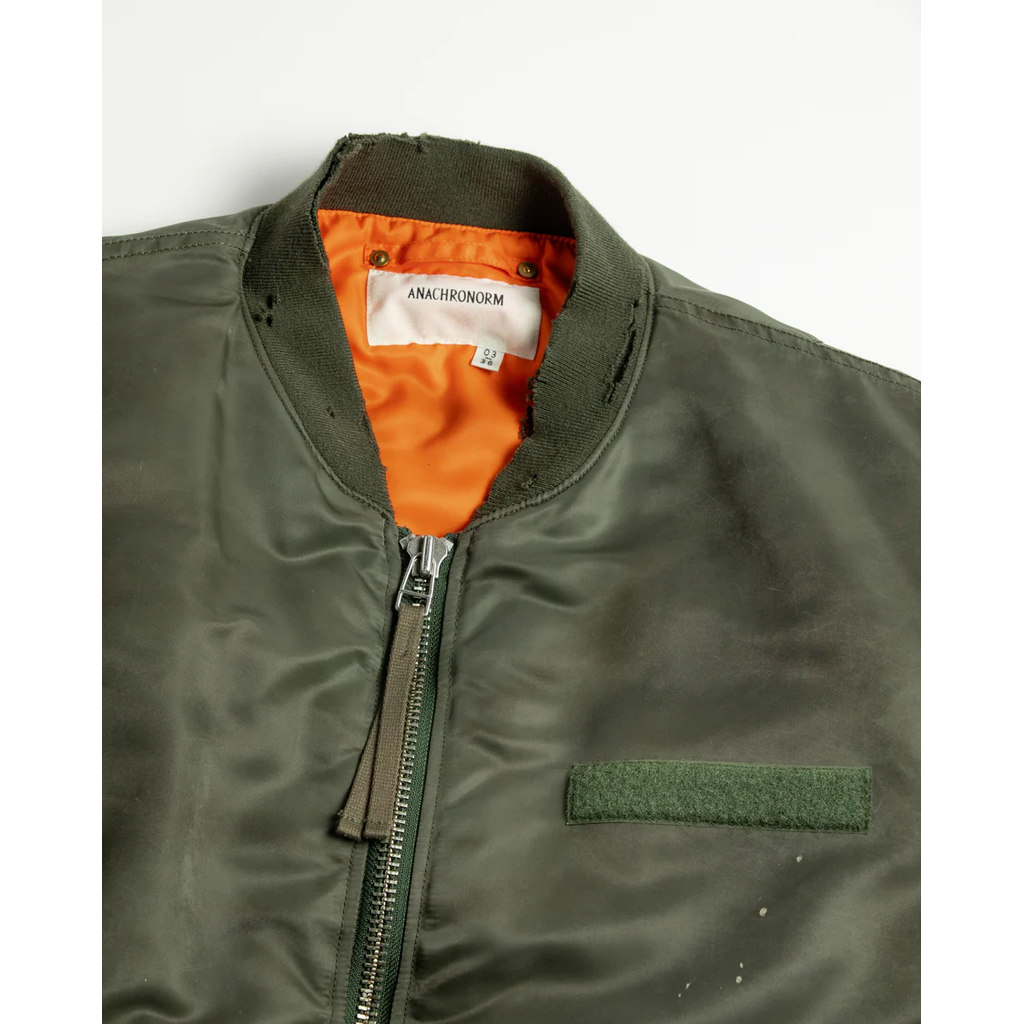 ANACHRONORM AN395 DIRTY NYLON MA-1 OLIVE