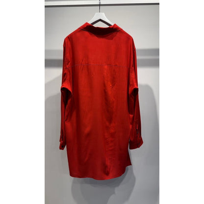 Y's for men RAYON LAWN SHIRT WITH OPEN COLLAR