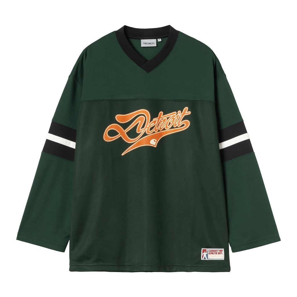 CARHARTT WIP  WIP L/S DETROIT MESH T-SHIRT - Conifer / Black / Wax