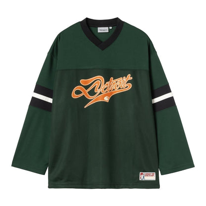 CARHARTT WIP  WIP L/S DETROIT MESH T-SHIRT - Conifer / Black / Wax
