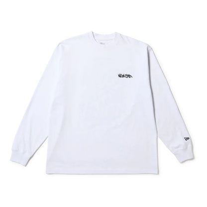 NEW ERA 長袖 オーバーサイズド コットン Tシャツ Tagging ホワイト