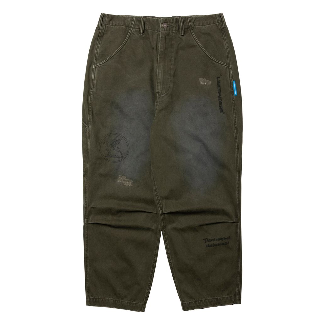 Liberaiders HANDWRITING PRINT CHINO SARROUEL PANTS