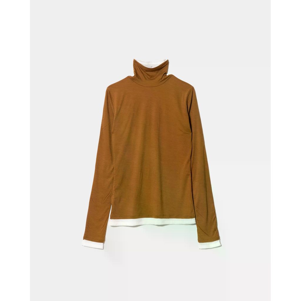 beautiful people flip washable wool jersey high neck top