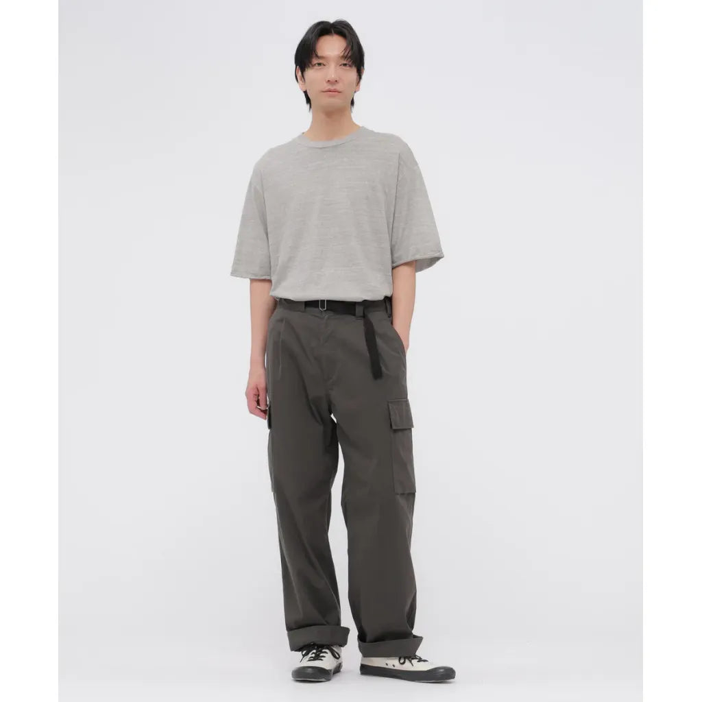 MHL. WASHED COTTON NYLON TROUSERS