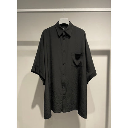 Ground Y CREPE DE CHINE FRONT DOLMAN BIG SHIRT SHORT SLEEVES