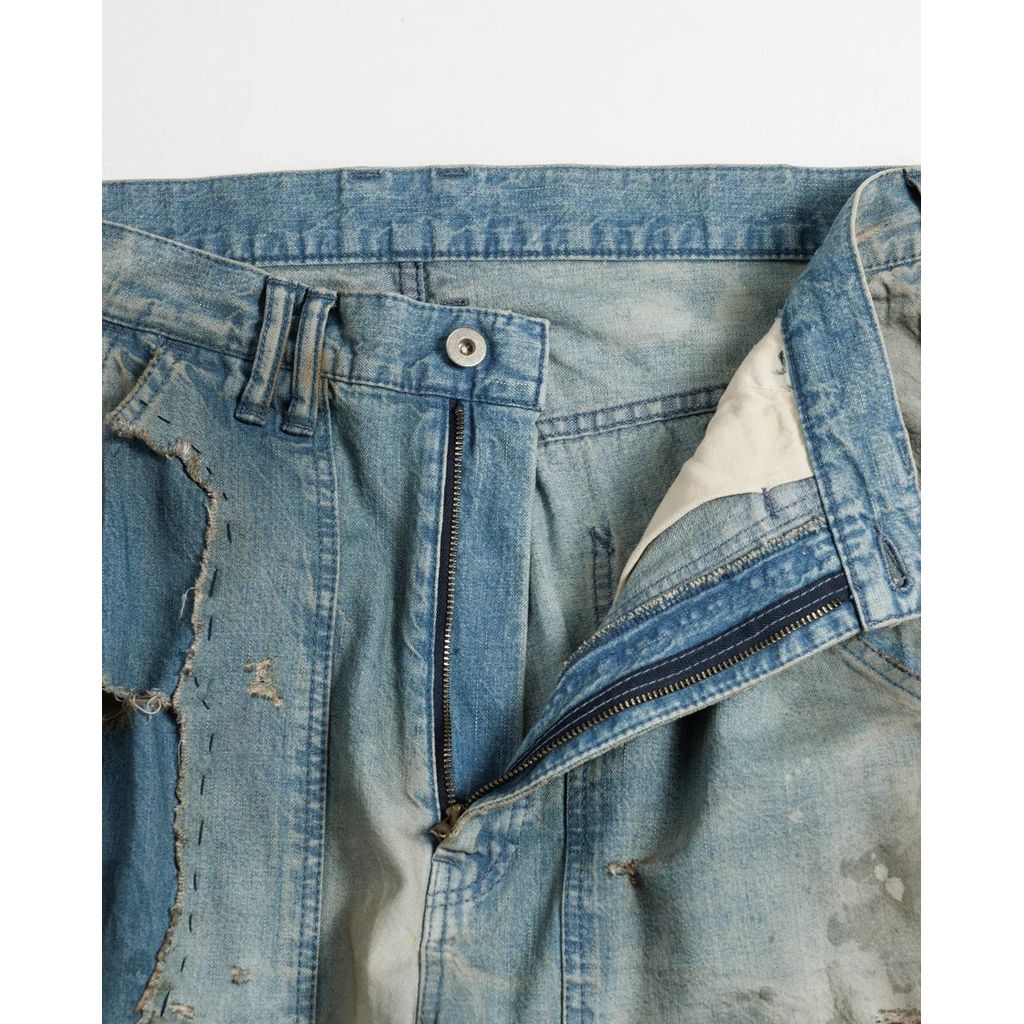 ANACHRONORM REMAKED DOUBLEKNEE DENIM PAINTER PANTS INDIGO (REMAKE)
