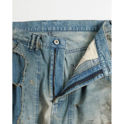 ANACHRONORM REMAKED DOUBLEKNEE DENIM PAINTER PANTS INDIGO (REMAKE)