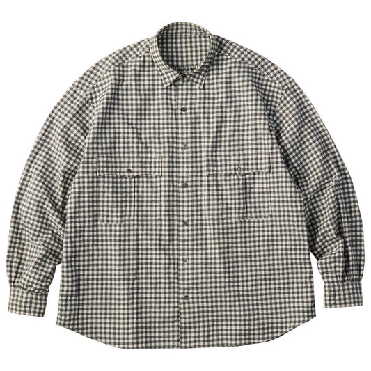 PORTER CLASSIC ROLL UP FLANNEL GINGHAM CHECK SHIRT