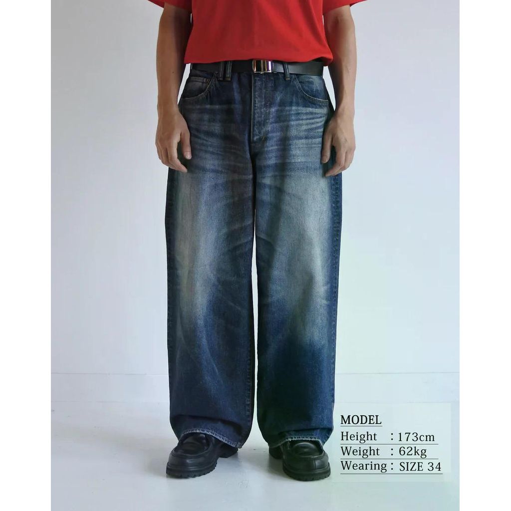 ANACHRONORM AGING WIDE 5P DENIM PANTS INDIGO