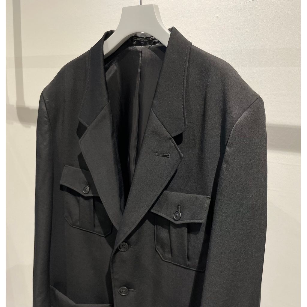 Y's for men GABARDINE 4-POCKET 3-BUTTON JACKET（BLACK）